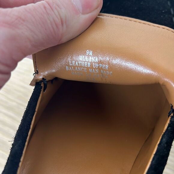 Marc Fisher Lina Platform Loafer Black Suede Leather Size 9M - Picture 6 of 8